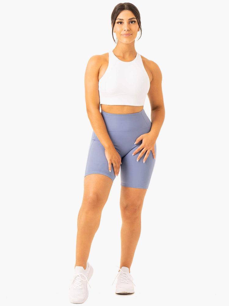 Ryderwear Women Sports Bra NKD Frame Long Line Women's Sports Bra White | CA1918VD