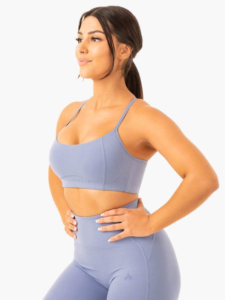 Ryderwear Women Sports Bra NKD Frame Women's Sports Bra Stonewash Blue | CA1896QZ