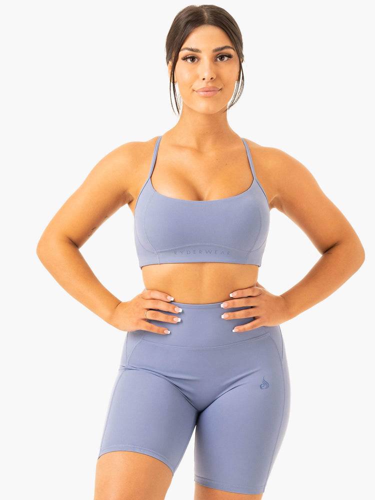 Ryderwear Women Sports Bra NKD Frame Women\'s Sports Bra Stonewash Blue | CA1896QZ