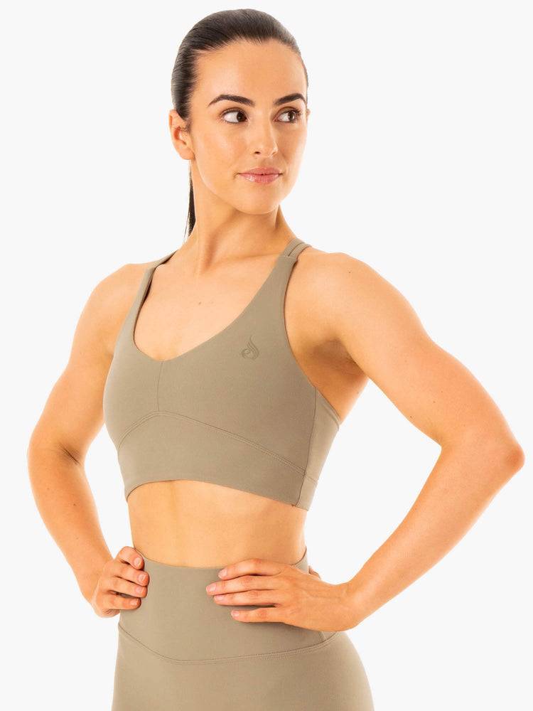 Ryderwear Women Sports Bra NKD Refine Women's Sports Bra Khaki | CA1753FM