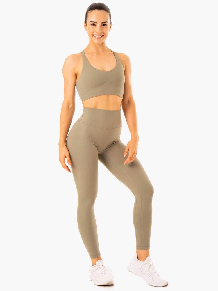 Ryderwear Women Sports Bra NKD Refine Women's Sports Bra Khaki | CA1753FM