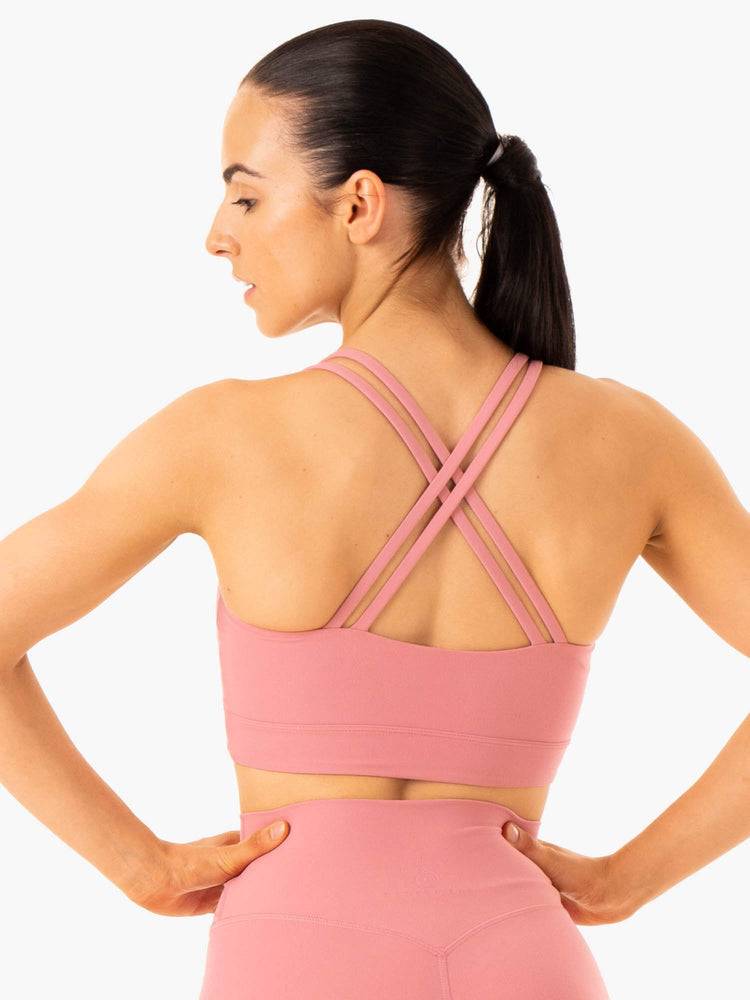 Ryderwear Women Sports Bra NKD Refine Women's Sports Bra Dusty Pink | CA1798UT