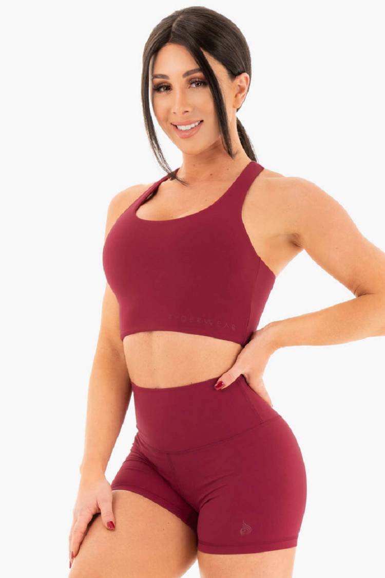 Ryderwear Women Sports Bra NKD Women's Sports Bra Berry Red | CA1594AP