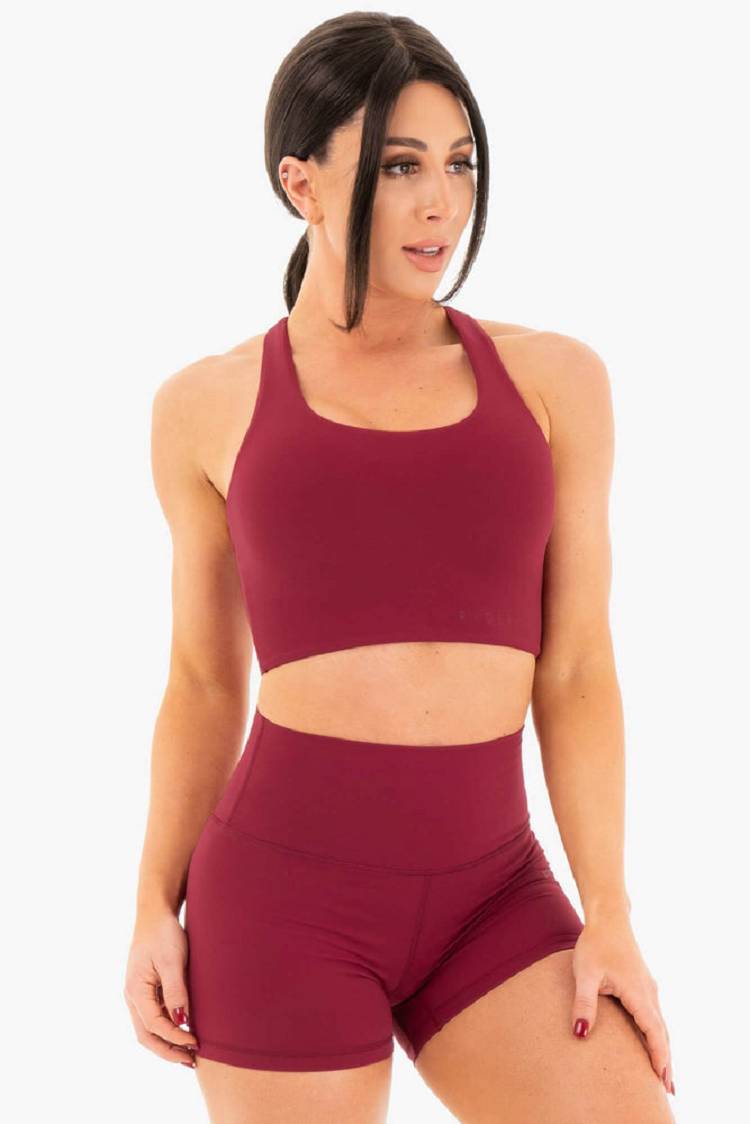 Ryderwear Women Sports Bra NKD Women's Sports Bra Berry Red | CA1594AP