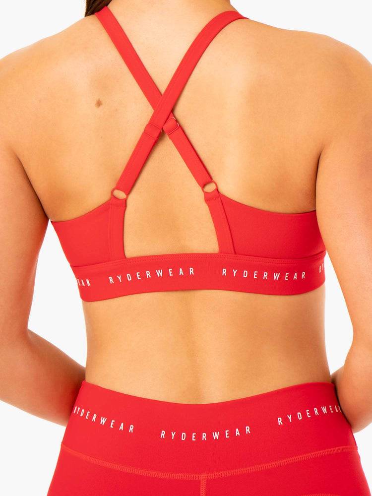 Ryderwear Women Sports Bra Reflex Cross Over Women's Sports Bra Red | CA1740QZ