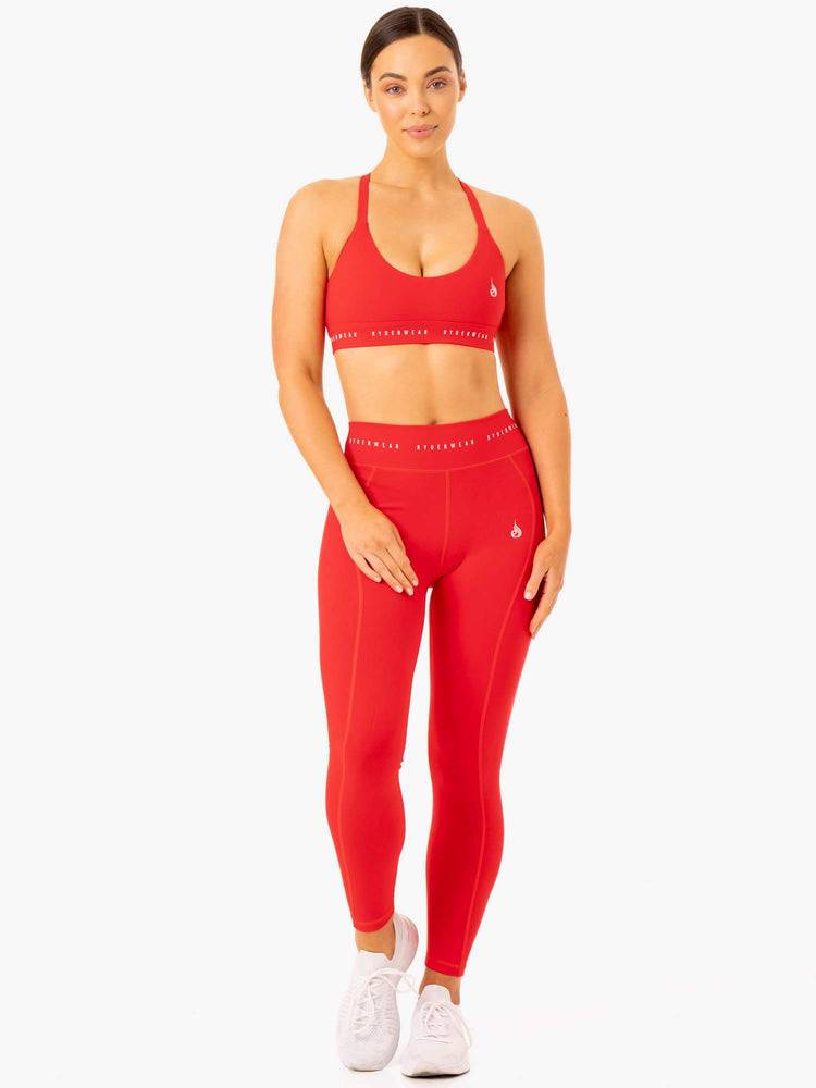 Ryderwear Women Sports Bra Reflex Cross Over Women's Sports Bra Red | CA1740QZ