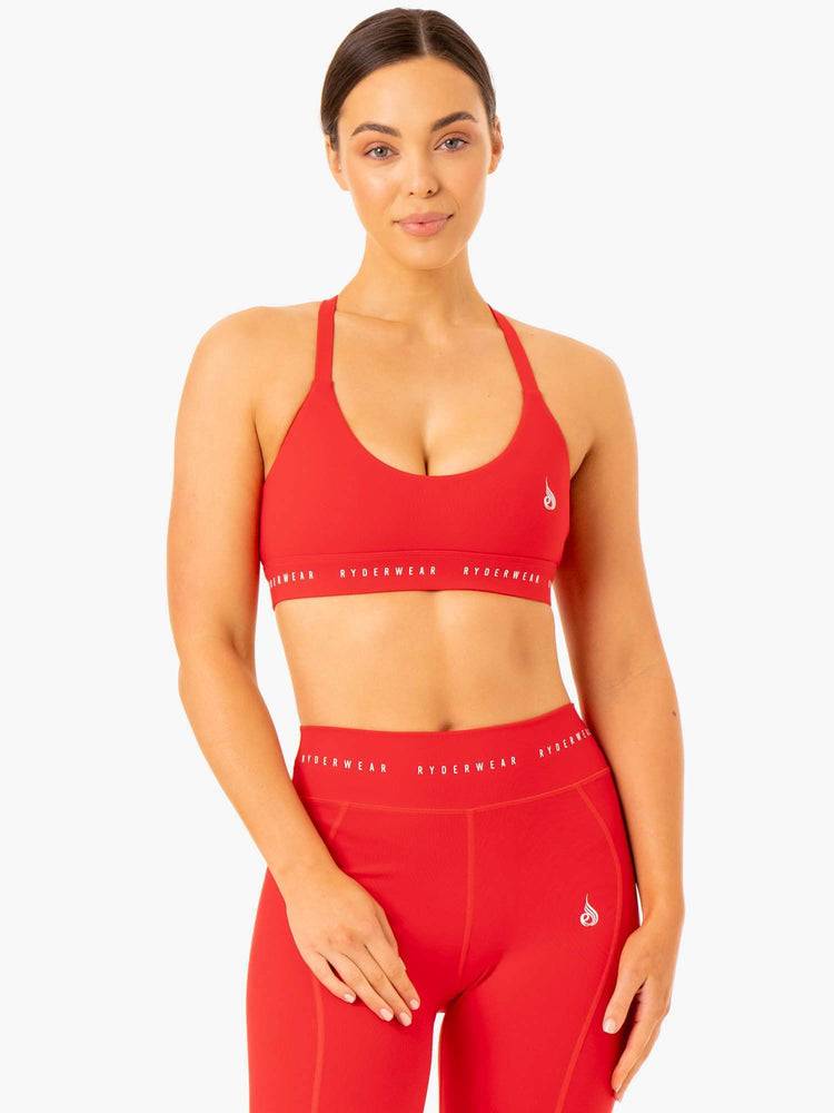 Ryderwear Women Sports Bra Reflex Cross Over Women\'s Sports Bra Red | CA1740QZ