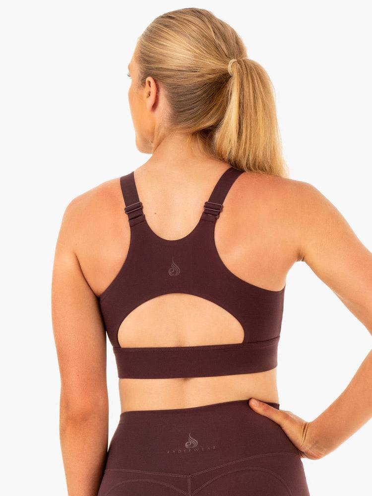 Ryderwear Women Sports Bra Reset High Impact Women's Sports Bra Chocolate | CA1814VD