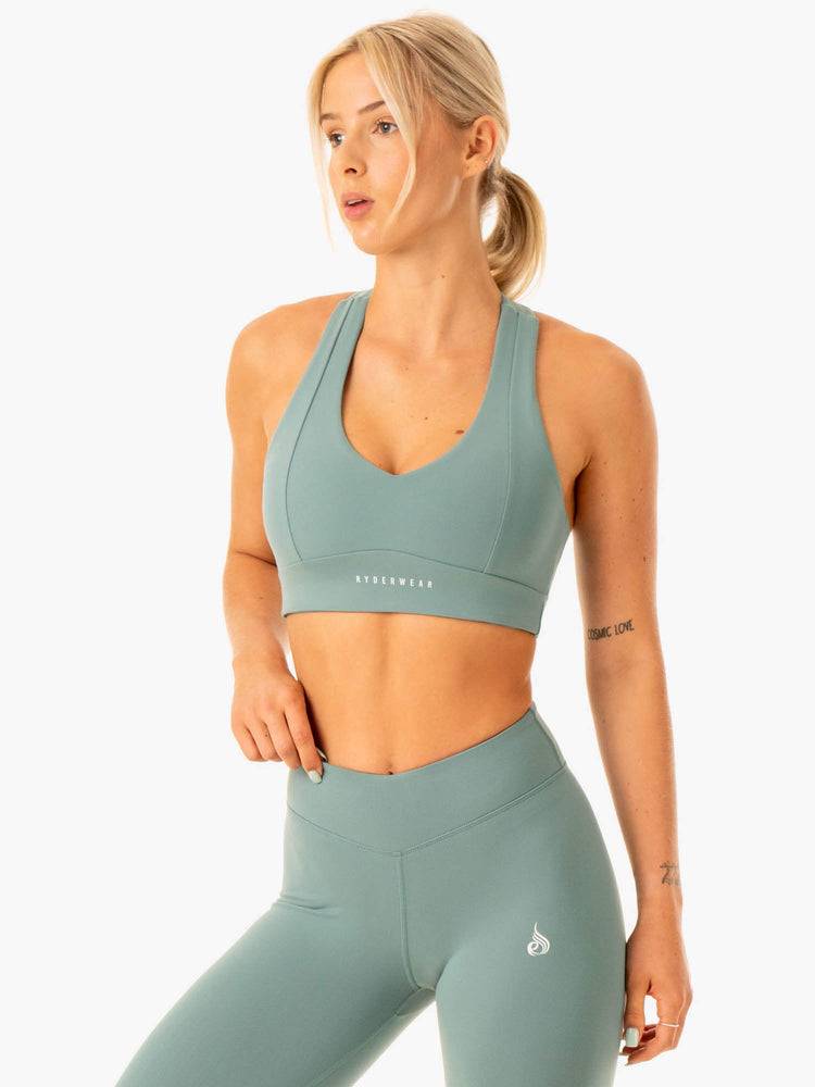 Ryderwear Women Sports Bra Revival Women's Sports Bra Sage Green | CA1880AP