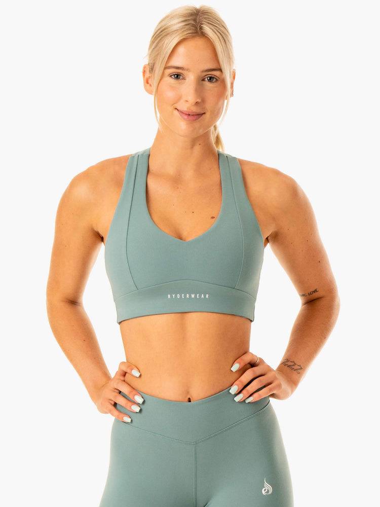 Ryderwear Women Sports Bra Revival Women\'s Sports Bra Sage Green | CA1880AP