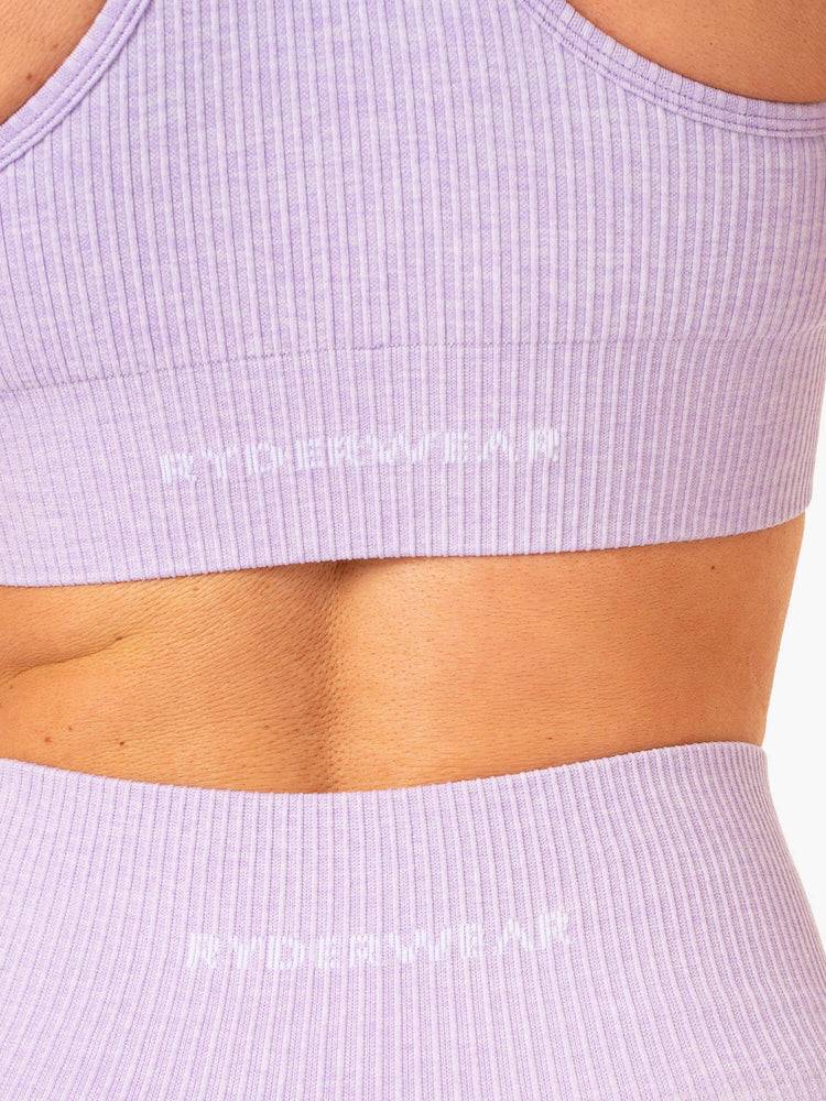 Ryderwear Women Sports Bra Rib Seamless Women's Sports Bra Lavender Marl | CA1752DN