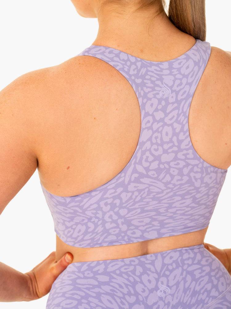 Ryderwear Women Sports Bra Rotation Women's Sports Bra Iris Leopard | CA1836LH