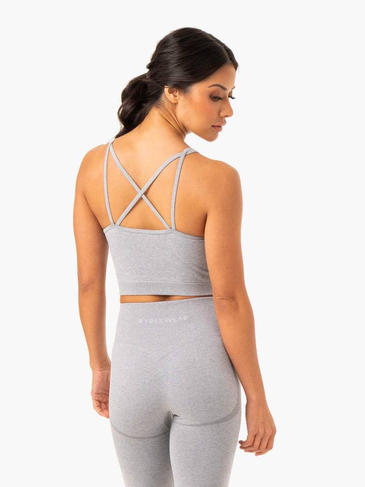 Ryderwear Women Sports Bra Sculpt Seamless Tank Women's Sports Bra Grey Marl | CA1727FM