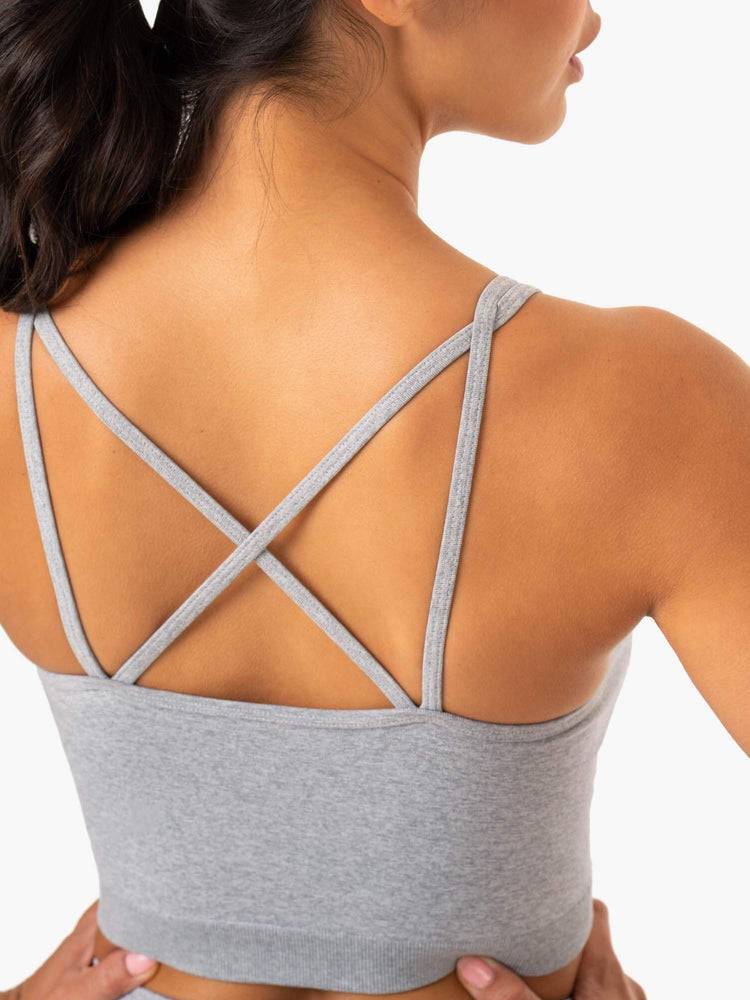 Ryderwear Women Sports Bra Sculpt Seamless Tank Women's Sports Bra Grey Marl | CA1727FM