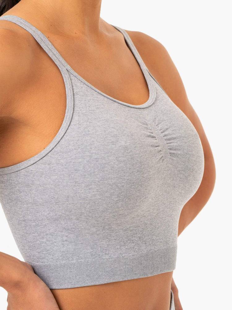 Ryderwear Women Sports Bra Sculpt Seamless Tank Women's Sports Bra Grey Marl | CA1727FM