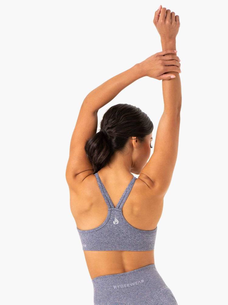 Ryderwear Women Sports Bra Sculpt Seamless Women's Sports Bra Navy Marl | CA1751SO