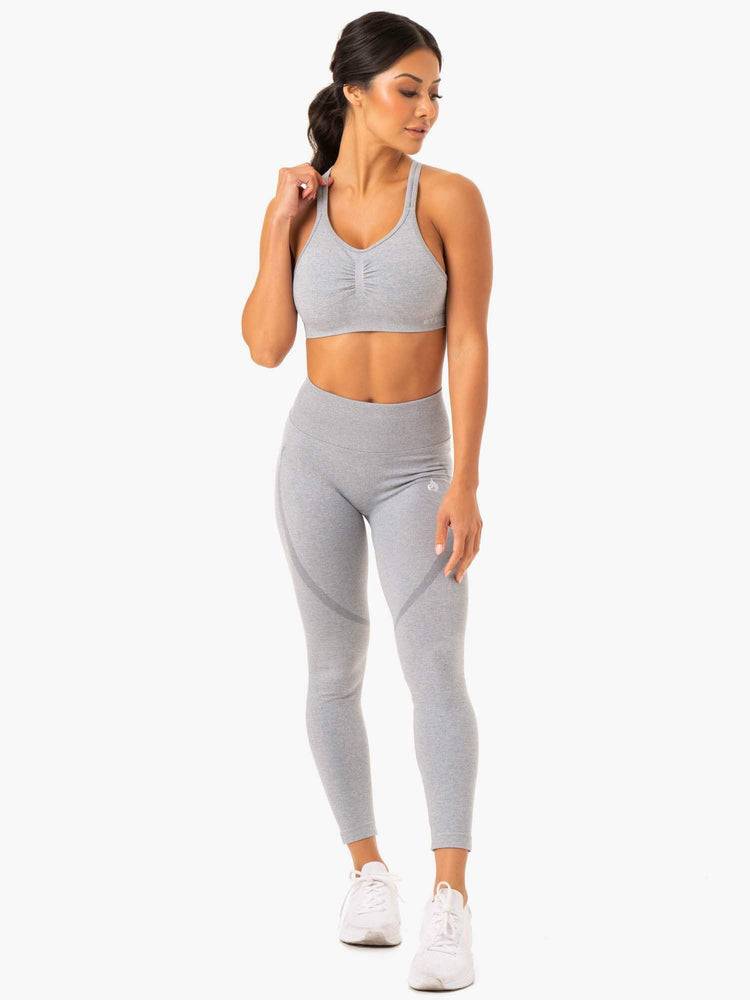 Ryderwear Women Sports Bra Sculpt Seamless Women's Sports Bra Grey Marl | CA1761CE