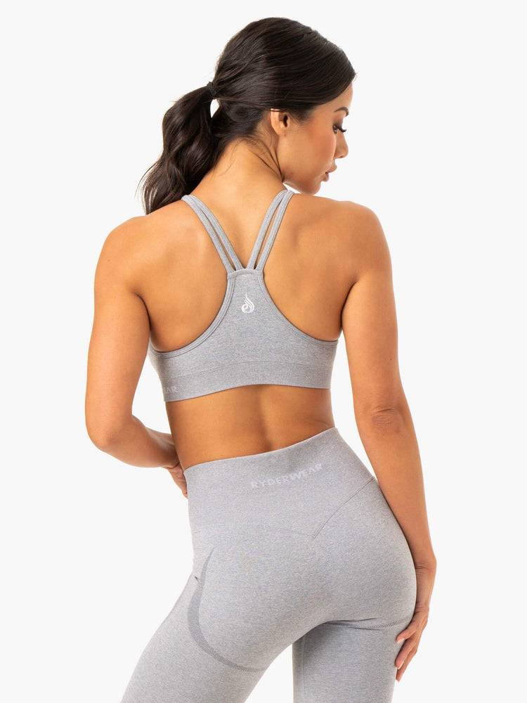 Ryderwear Women Sports Bra Sculpt Seamless Women's Sports Bra Grey Marl | CA1761CE