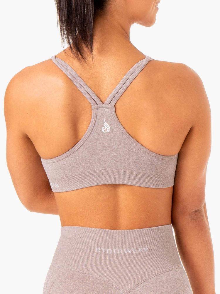 Ryderwear Women Sports Bra Sculpt Seamless Women's Sports Bra Mushroom Marl | CA1795RW