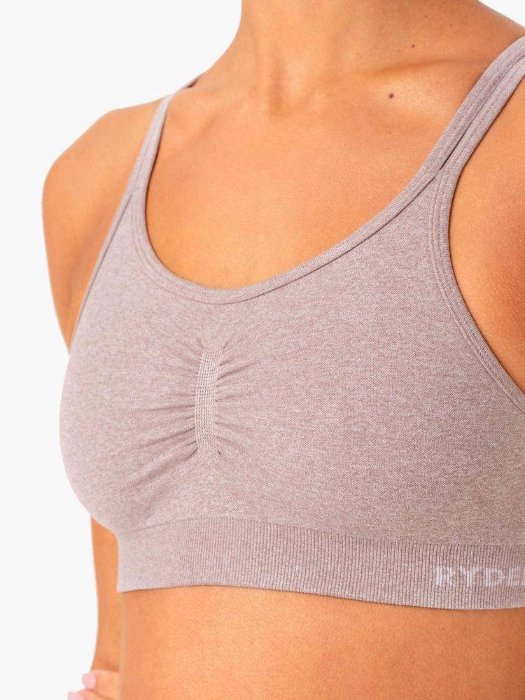 Ryderwear Women Sports Bra Sculpt Seamless Women's Sports Bra Mushroom Marl | CA1795RW