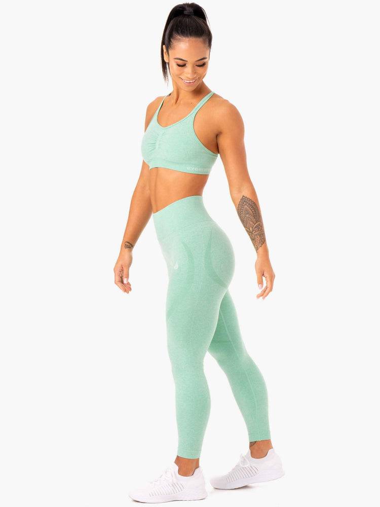 Ryderwear Women Sports Bra Sculpt Seamless Women's Sports Bra Mint Marl | CA1802AP