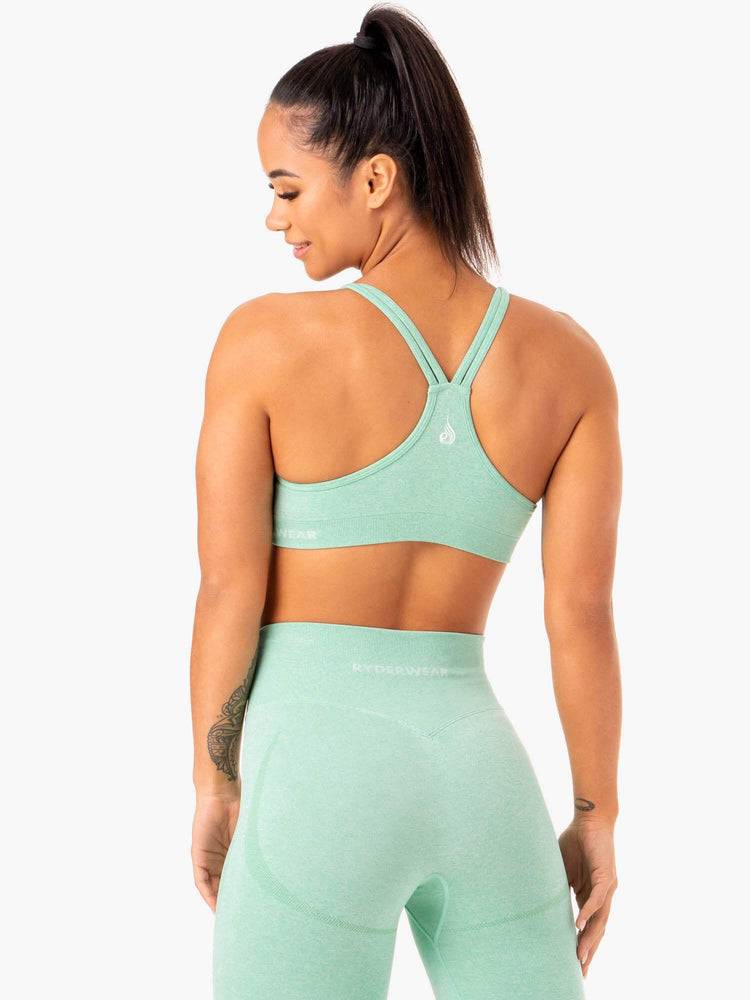 Ryderwear Women Sports Bra Sculpt Seamless Women's Sports Bra Mint Marl | CA1802AP