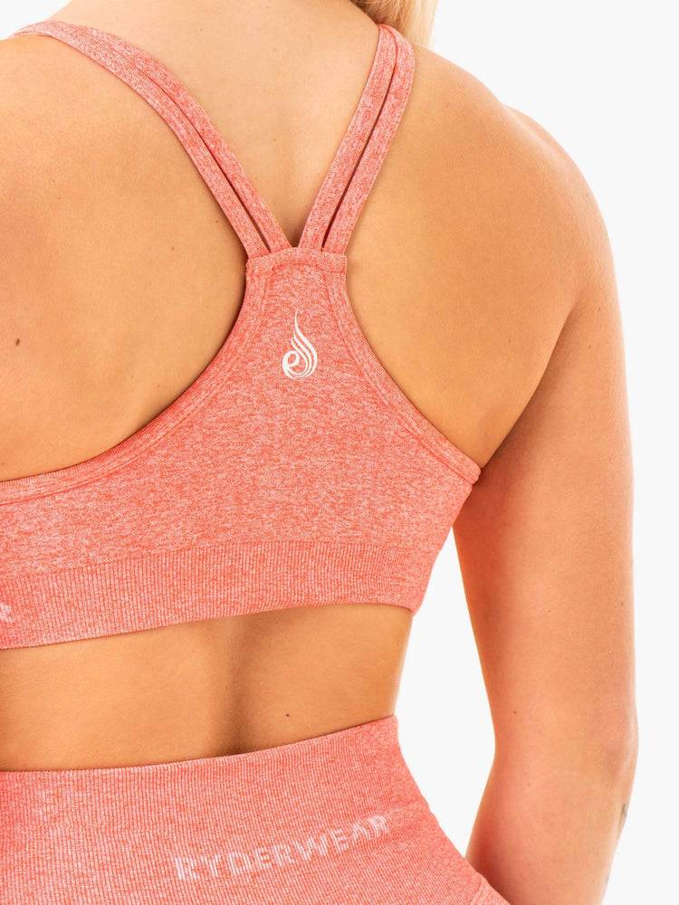 Ryderwear Women Sports Bra Sculpt Seamless Women's Sports Bra Peach Marl | CA1821RW