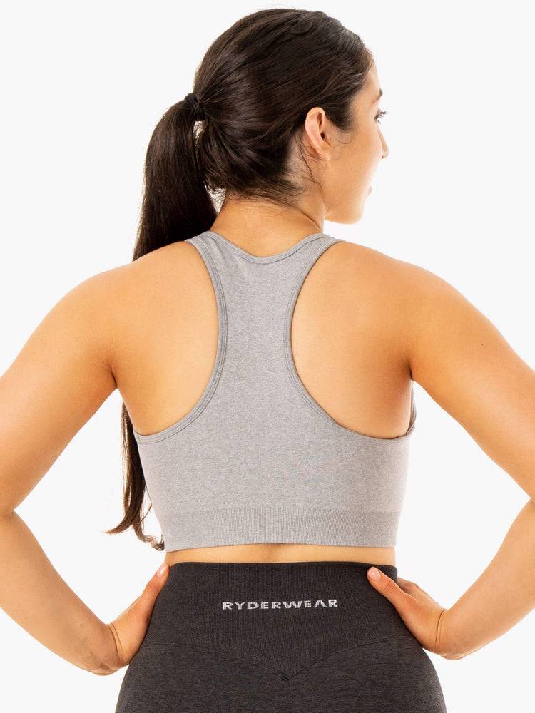 Ryderwear Women Sports Bra Sculpt Seamless Racer Back Women's Sports Bra Grey Marl | CA1900TV