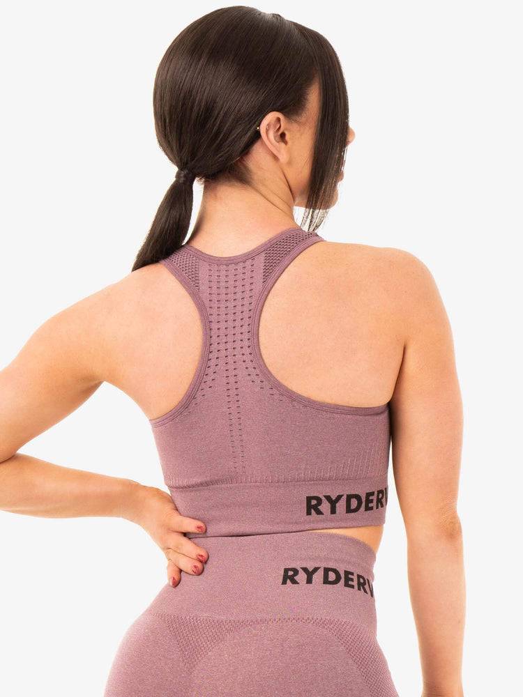 Ryderwear Women Sports Bra Seamless Staples Women's Sports Bra Purple Marl | CA1611WY