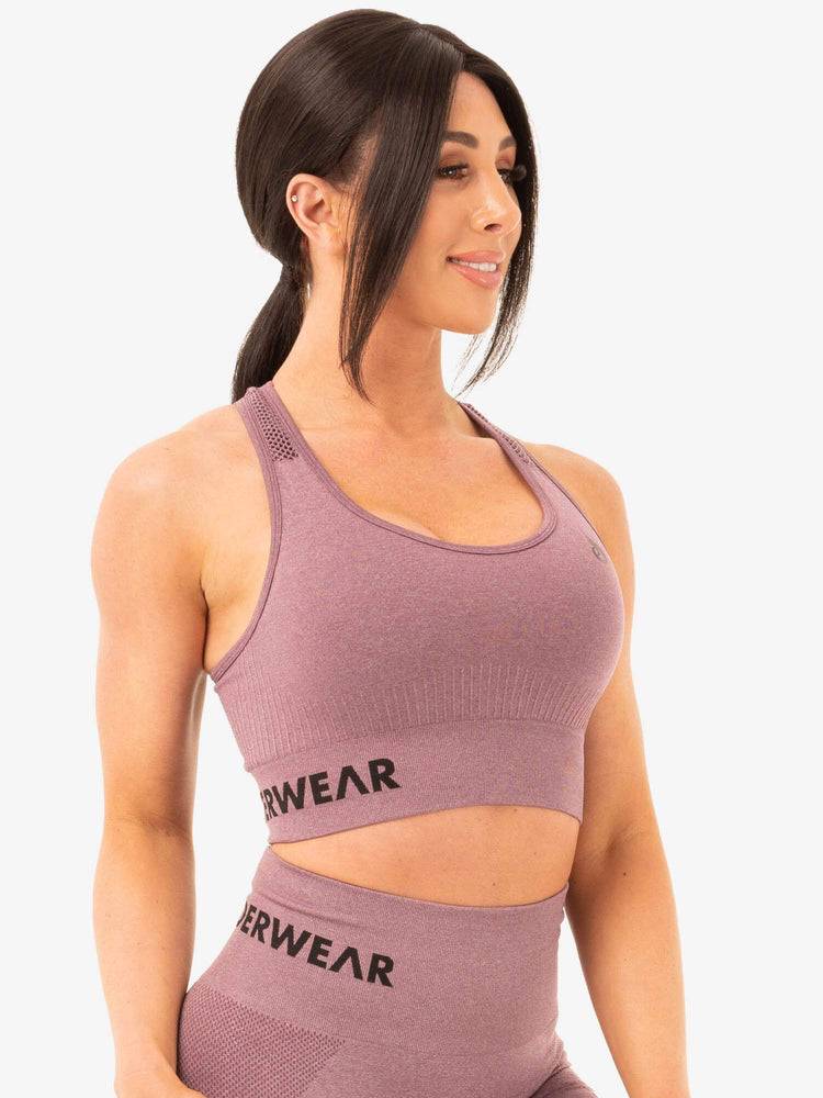 Ryderwear Women Sports Bra Seamless Staples Women's Sports Bra Purple Marl | CA1611WY