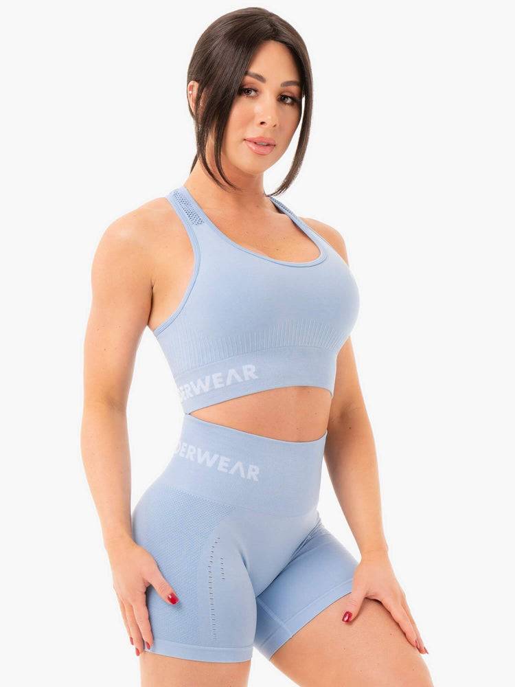 Ryderwear Women Sports Bra Seamless Staples Women's Sports Bra Denim Blue Marl | CA1628LH