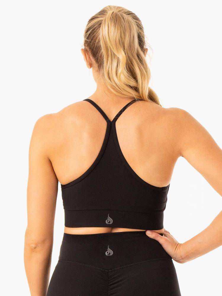 Ryderwear Women Sports Bra Serene Cross Over Women's Sports Bra Black | CA1871WY