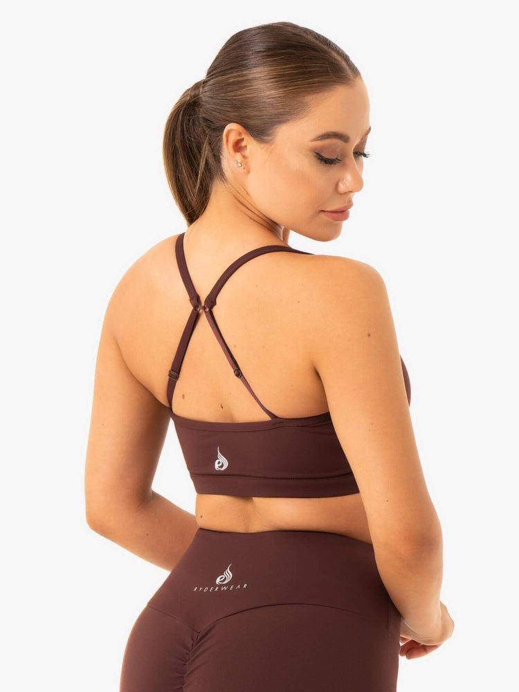 Ryderwear Women Sports Bra Staples Women's Sports Bra Chocolate | CA1689WY