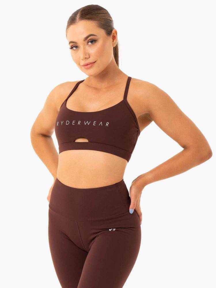 Ryderwear Women Sports Bra Staples Women's Sports Bra Chocolate | CA1689WY