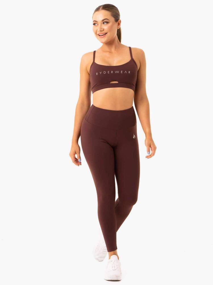 Ryderwear Women Sports Bra Staples Women's Sports Bra Chocolate | CA1689WY