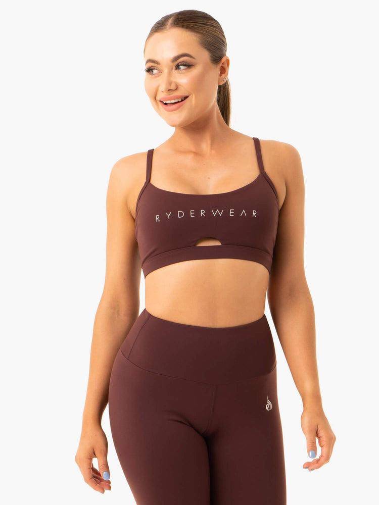 Ryderwear Women Sports Bra Staples Women\'s Sports Bra Chocolate | CA1689WY