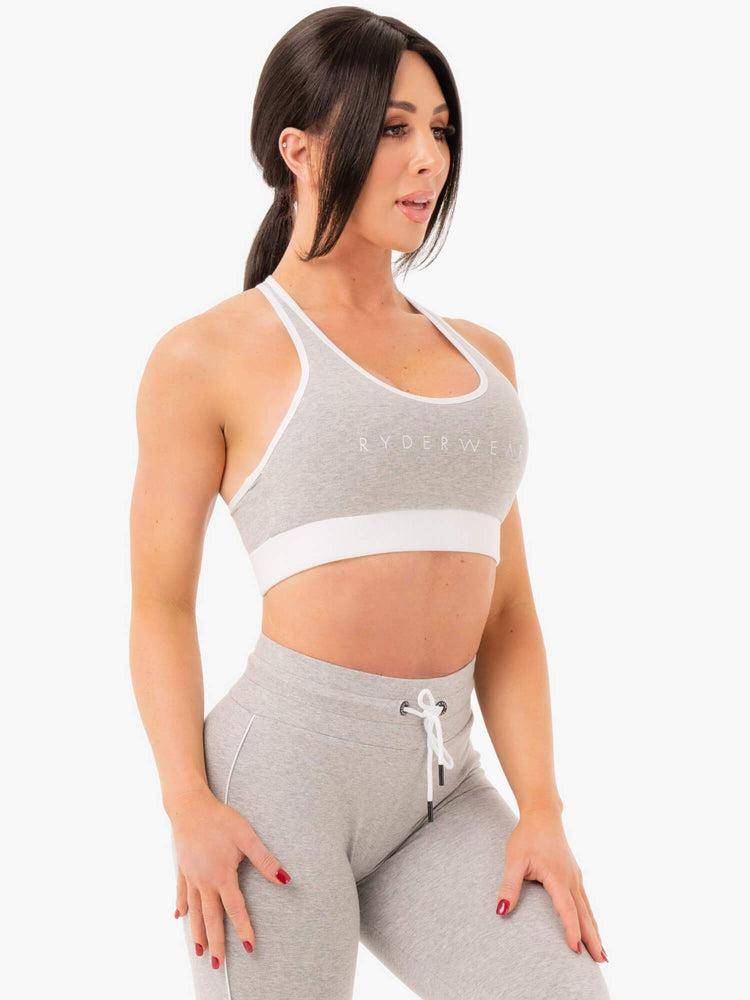 Ryderwear Women Sports Bra Track Women's Sports Bra Grey Marl | CA1663WY