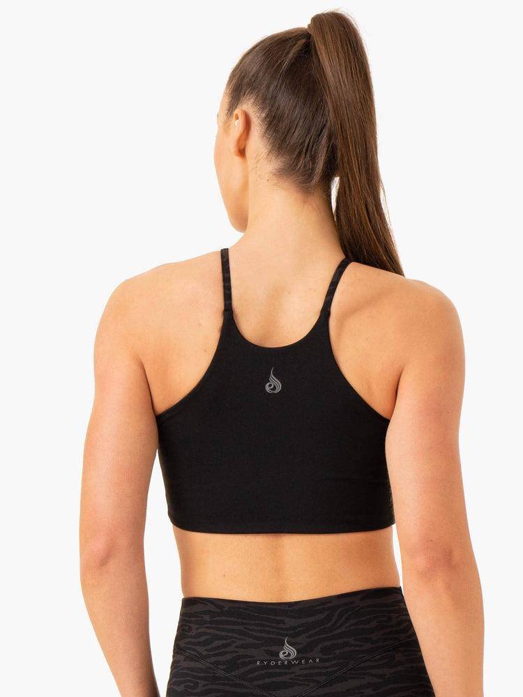 Ryderwear Women Sports Bra Transform Reversible Sports Crop Women's Sports Bra Black Zebra | CA1855SO