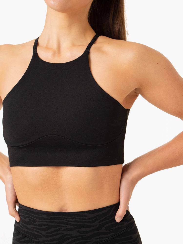 Ryderwear Women Sports Bra Transform Reversible Sports Crop Women's Sports Bra Black Zebra | CA1855SO