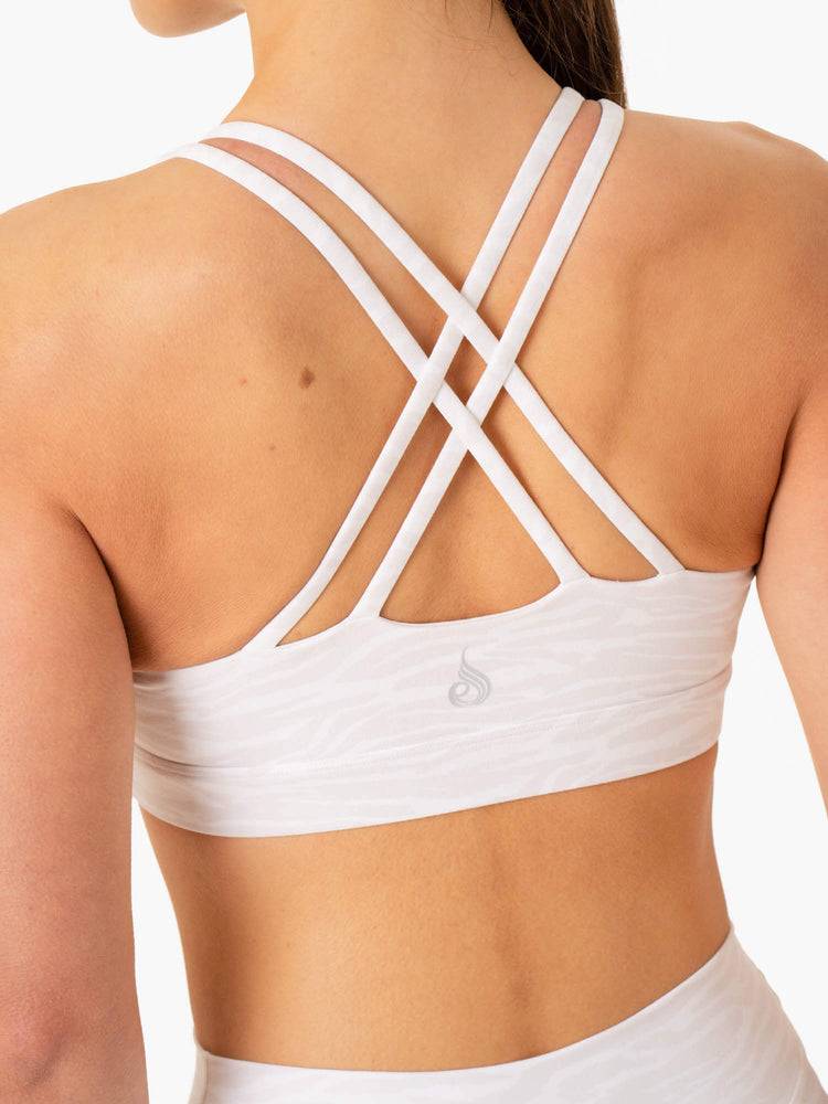 Ryderwear Women Sports Bra Transform Twist Women's Sports Bra White Zebra | CA1924EX