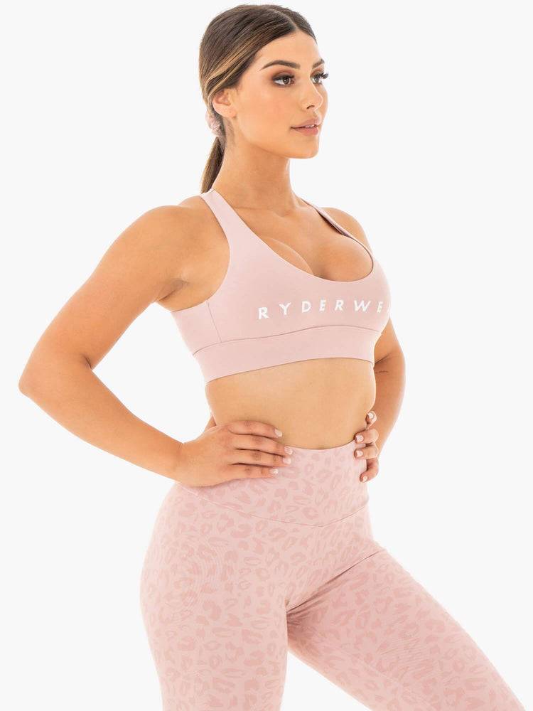 Ryderwear Women Sports Bra Wild Cross Over Women's Sports Bra Blush | CA1774OR