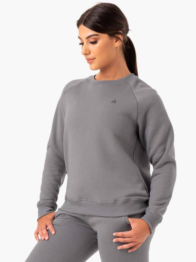 Ryderwear Women Sweaters Adapt Boyfriend Women's Sweaters Grey | CA1522JJ