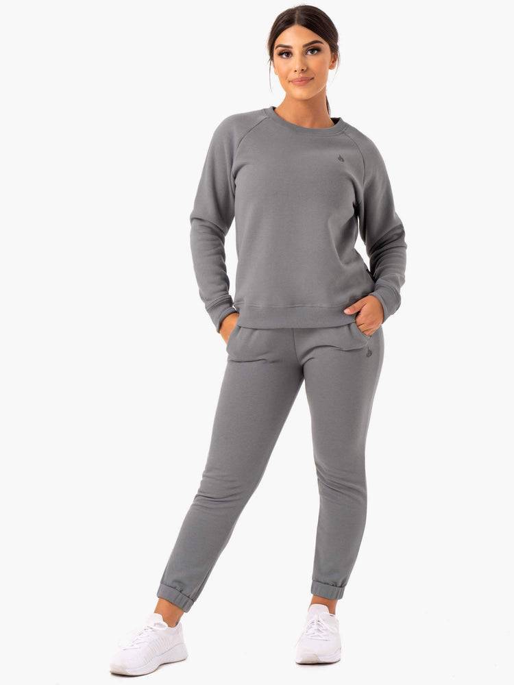 Ryderwear Women Sweaters Adapt Boyfriend Women's Sweaters Grey | CA1522JJ