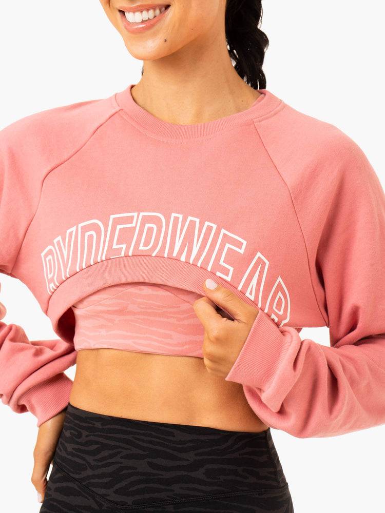 Ryderwear Women Sweaters Emerge Super Crop Women's Sweaters Pink | CA1500XF