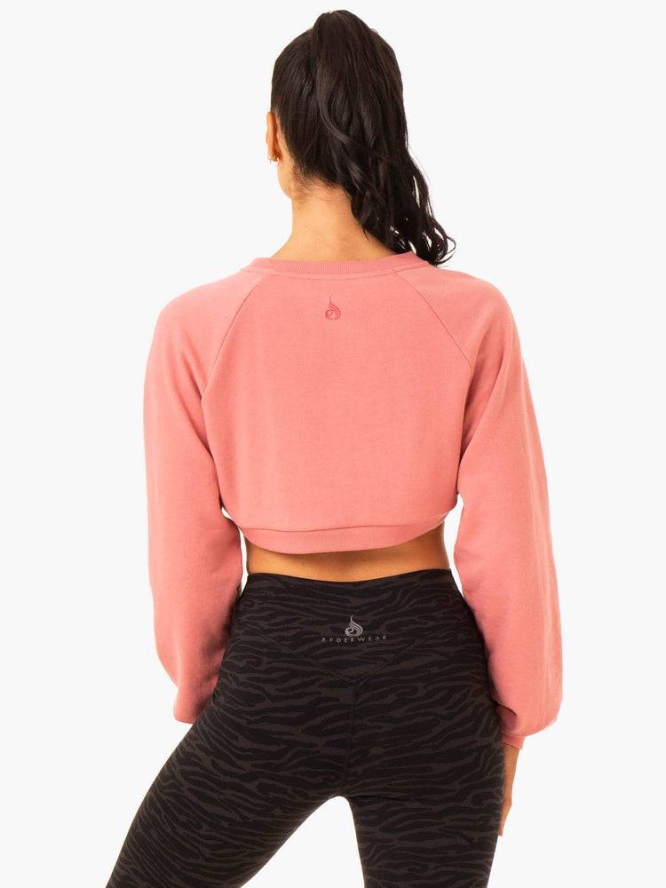 Ryderwear Women Sweaters Emerge Super Crop Women's Sweaters Pink | CA1500XF