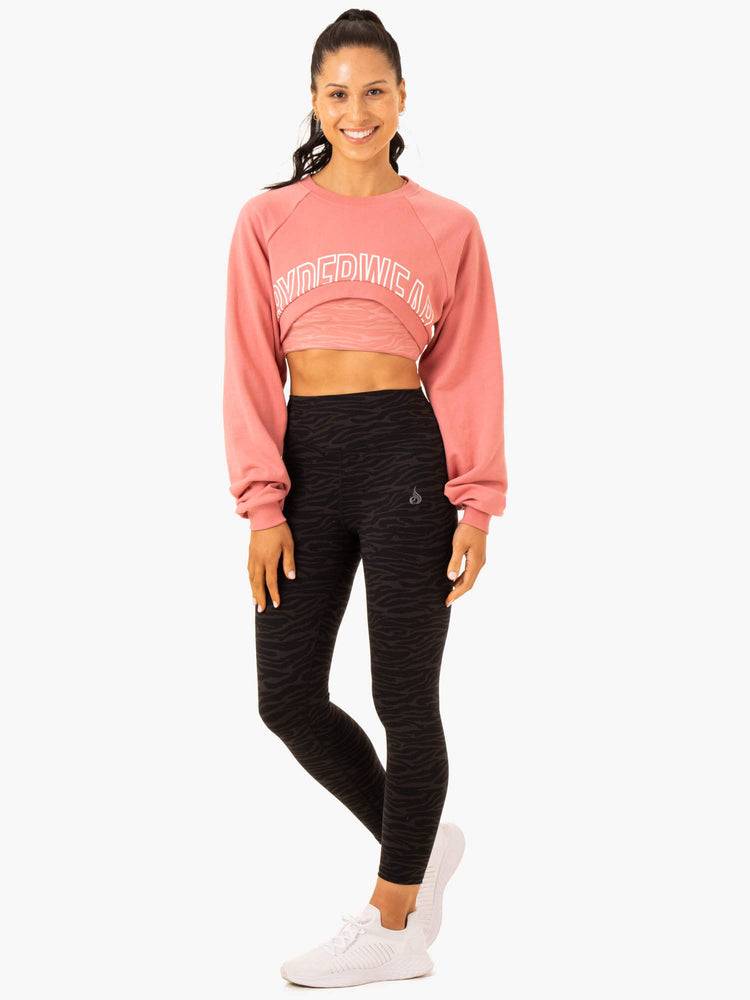 Ryderwear Women Sweaters Emerge Super Crop Women's Sweaters Pink | CA1500XF