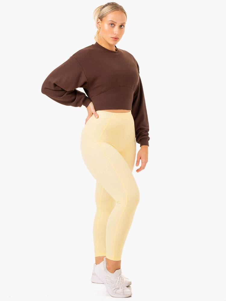 Ryderwear Women Sweaters Level Up Jumper Women's Sweaters Chocolate | CA1503BC