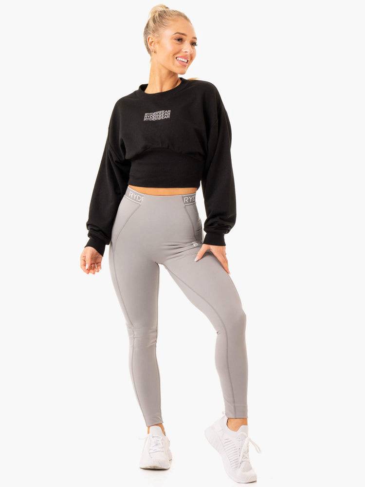 Ryderwear Women Sweaters Level Up Jumper Women's Sweaters Black | CA1576LH