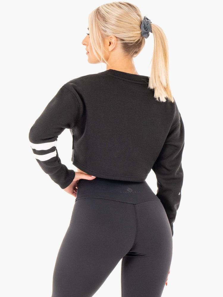 Ryderwear Women Sweaters Motion Cropped Women's Sweaters Black | CA1526XF