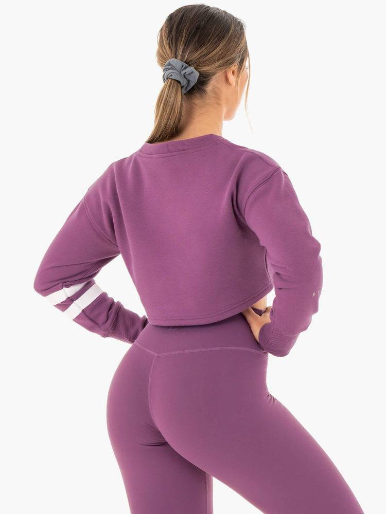 Ryderwear Women Sweaters Motion Cropped Women's Sweaters Purple | CA1530NB